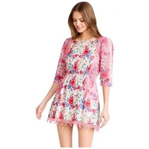 Love Shack Fancy Size P • Novalie Pink Mini Dress.